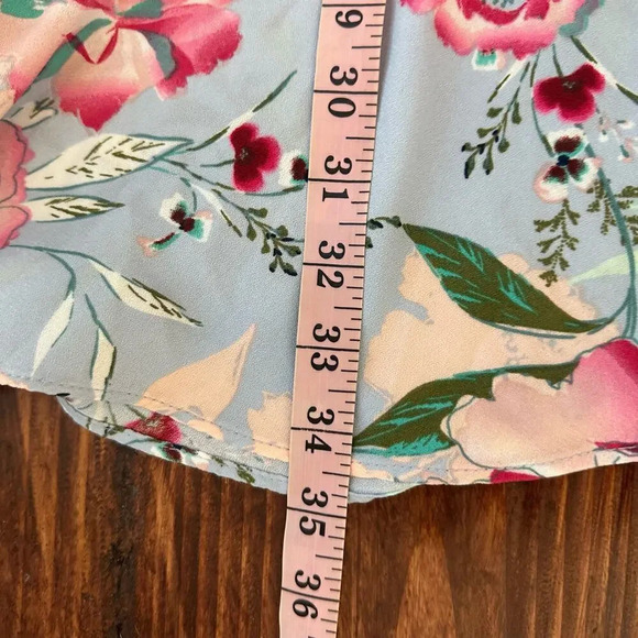 Nicole Miller Light Blue Floral Sleeveless Swing Drop Waist Dress Size 6 - Picture 12 of 12